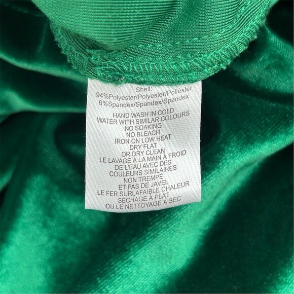 Ciebon Blouse Womens Size L Emerald Green Velvet Button Front Collared LS - Picture 4 of 9